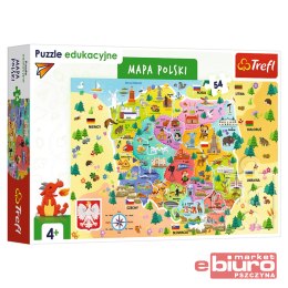 PUZZLE 54 EDUK. MAPA POLSKI 15556 TREFL