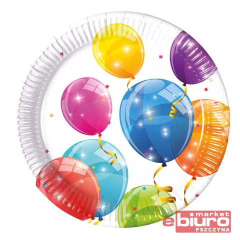 TALERZYKI PAP SPARKLING BALLOONS NEXT 20CM 8SZT