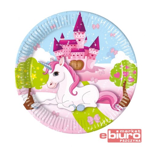 TALERZYKI PAPIEROWE UNICORN 20CM 8SZT GODAN