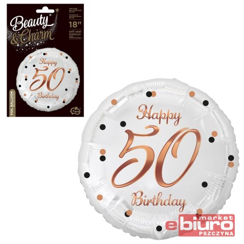 BALON FOLIOWY HAPPY 50 BIRTHDAY 18" GODAN