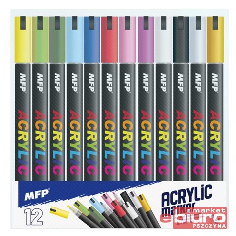 MARKERY PISAKI AKRYLOWE 4mm 12 SZTUK MFP