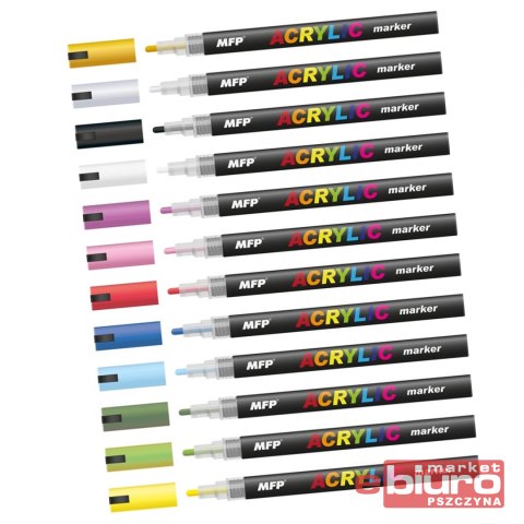 MARKERY PISAKI AKRYLOWE 4mm 12 SZTUK MFP