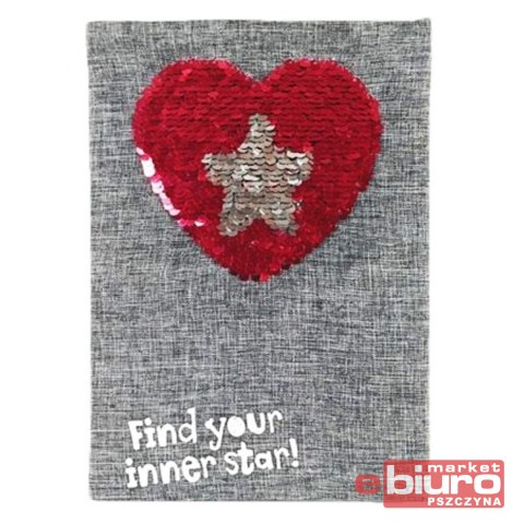 NOTES Z CEKINAMI A5 SERCE STK