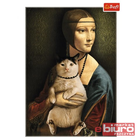 PUZZLE 1000 DAMA Z KOTEM TREFL