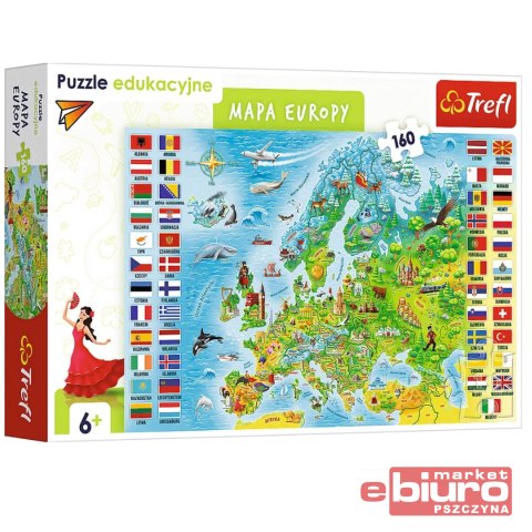 PUZZLE 160 EDUK. MAPA EUROPY 1558 TREFL