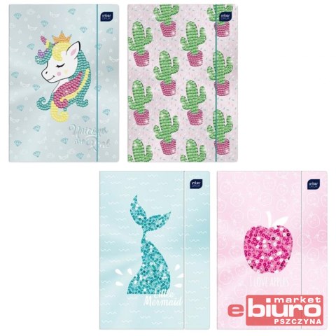 TECZKA Z GUMKĄ A4 SHINE METALLIC INTERDRUK