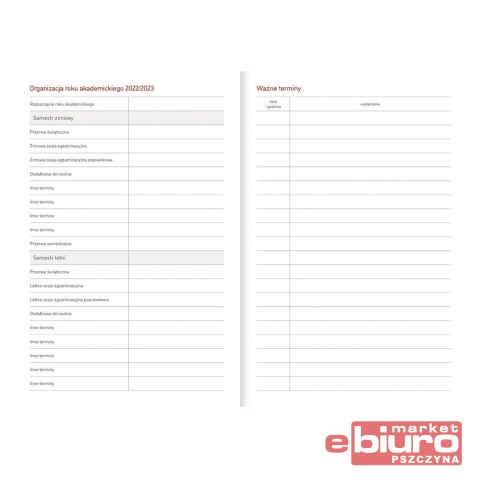 KALENDARZ AKADEMICKI A5 PCV BEZBARWNY OWOCE
