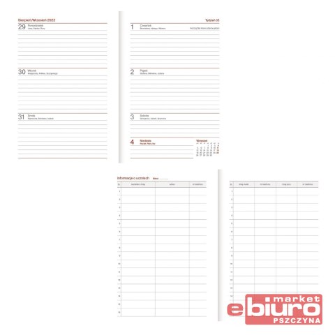 KALENDARZ NAUCZYCIELA B6 TYG BEZBARWNY PCV PSZCZOŁ