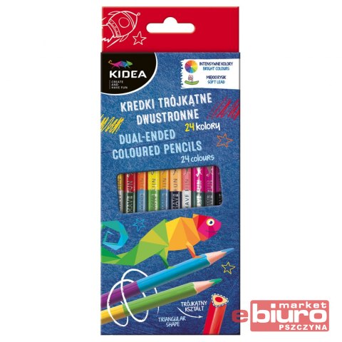 KREDKI DWUSTRONNE 24 KOL. KIDEA