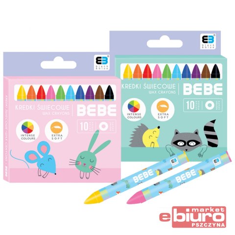 KREDKI ŚWIECOWE 10 KOLORÓW BB KIDS PASTEL