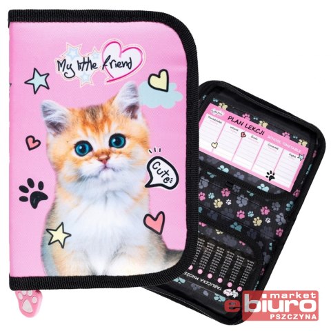 PIÓRNIK DWUKLAP BEZ WYP MY LITTLE FRIEND PINK CAT