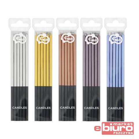 ŚWIECZKI URODZINOWE PLATINUM MIX KOLORÓW