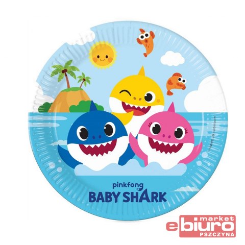 TALERZYKI PAPIER. BABY SHARK 23CM 8SZT GODAN