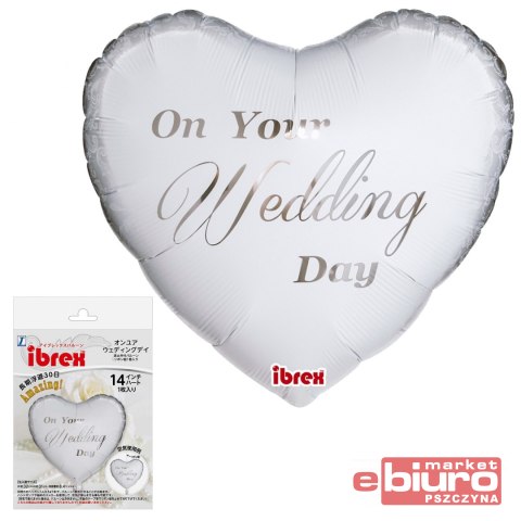 BALON IBREX HEL SERCE 14" WHITE ON YOUR WEDDING