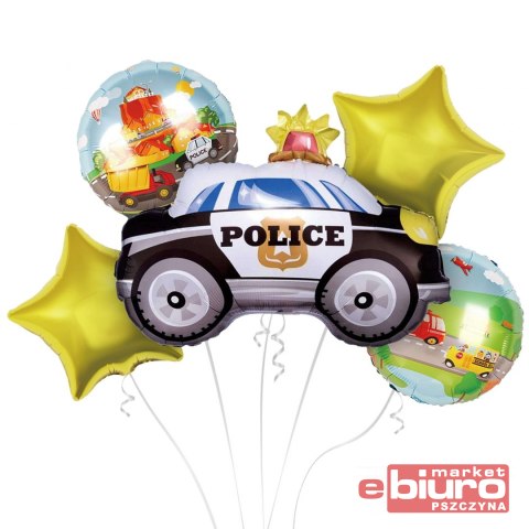 BALONY FOLIOWE ZESTAW POLICJA 5SZT GODAN