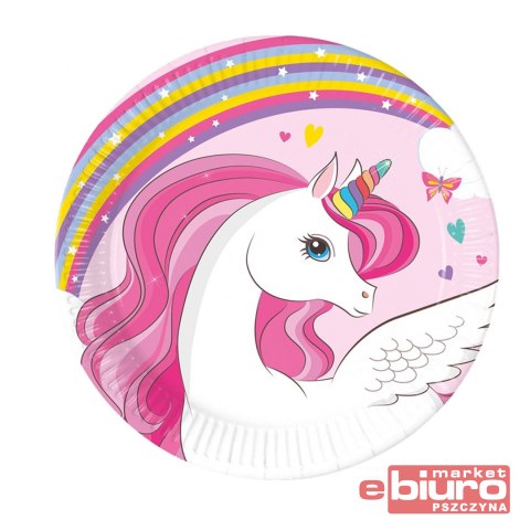 TALERZYKI PAPIEROWE UNICORN 20CM 8SZT