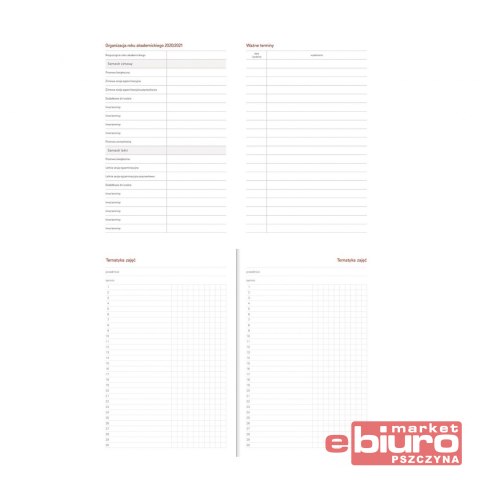 KALENDARZ AKADEMICKI A5 VIVELLA GRANAT