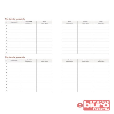 KALENDARZ NAUCZ. A5 TYGOD. NEBRASKA Z GUMKĄ CZARNY