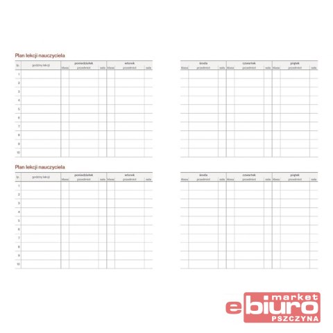 KALENDARZ NAUCZ. A5 TYGOD. NEBRASKA Z GUMKĄ GRANAT