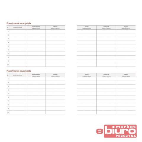 KALENDARZ NAUCZ B6 DZIENNY NEBRASKA Z GUMKĄ CZERWO