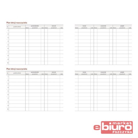 KALENDARZ NAUCZ B6 DZIENNY NEBRASKA Z GUMKĄ GRANAT