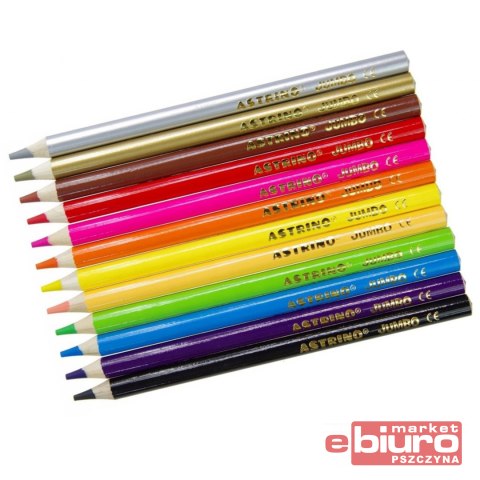 KREDKI OŁÓWKOWE JUMBO OKRĄGŁE 12KOL + TEMPERÓWKA ASTRA
