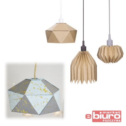 LAMPA Z KARTONU DIY SZARA OPRAWKA DPZK-005C