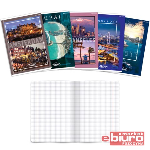 ZESZYT TOP CITY A5 60 KARTEK 70G KRATKA