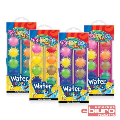 FARBY AKWARELOWE MAŁA PASTYLKA 12 KOLORÓW NEON