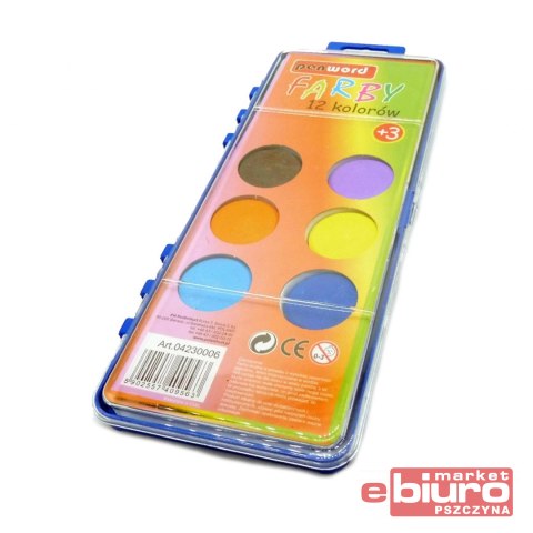 FARBY WODNE 12 KOL. + PĘDZELEK 04230006