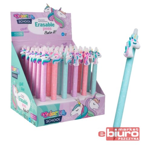 KIDS DŁUGOPIS WYMAZ AUTOM UNICORN COLORINO SCHOOL