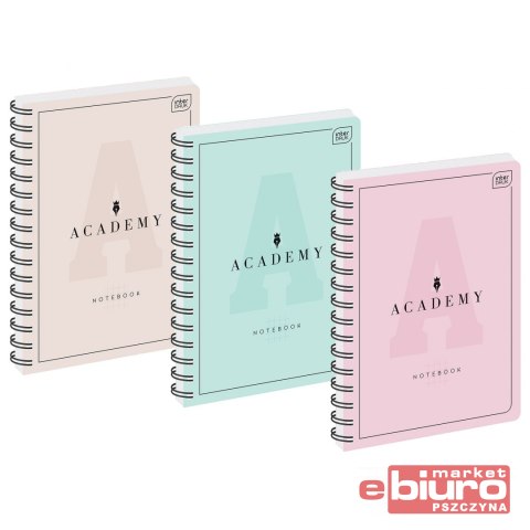 KOŁOZESZYT A4 100 KARTEK KRATKA 90G ACADEMY PASTEL INT