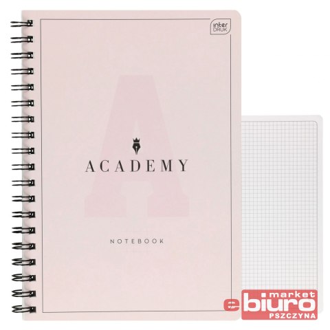 KOŁOZESZYT B5 100 KARTEK KRATKA 90G ACADEMY PASTEL INT