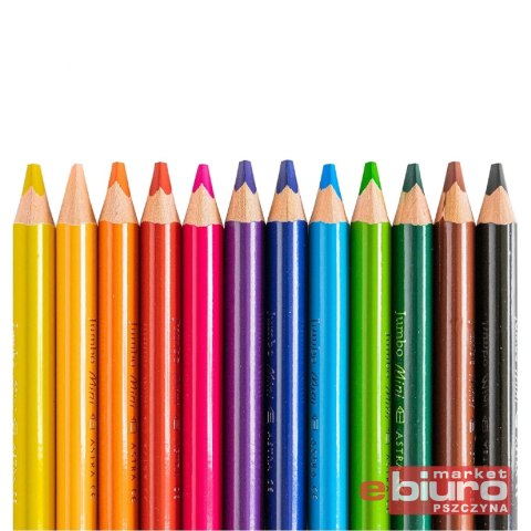 KREDKI OŁÓWKOWE JUMBO TRÓJKĄTNE MINI 12 KOL.ASTRA