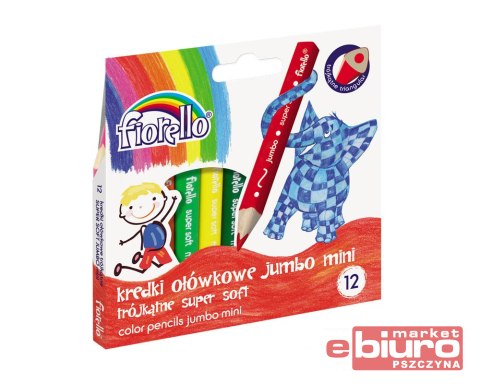 KREDKI SUPER SOFT 12 KOLORÓW MINI JUMBO TRÓJKĄTNE