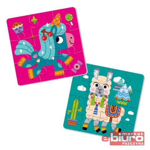 PUZZLE PIANKOWE 2W1 JEDNOROŻEC/LAMA RK6050-02