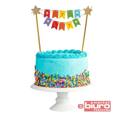 DEKORACJA NA TORT STO LAT KOLOROWA