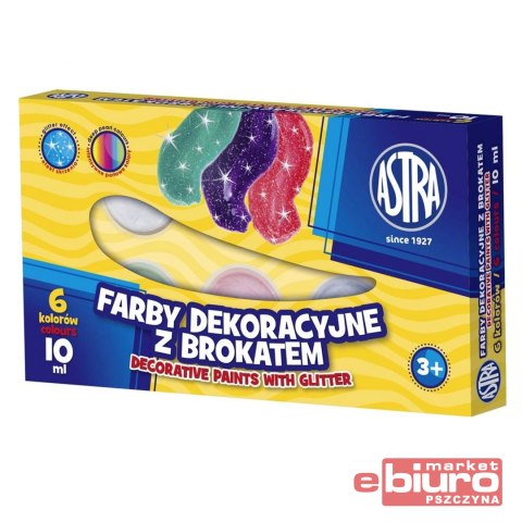 FARBY BROKATOWE 6 KOLORÓW 10ML ASTRA