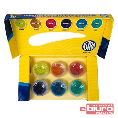 FARBY BROKATOWE 6 KOLORÓW 10ML ASTRA