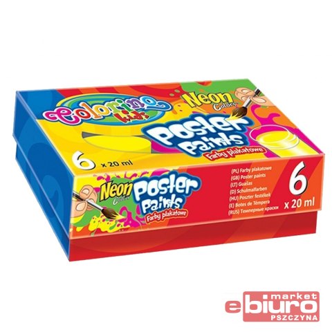 FARBY PLAKATOWE COLORINO NEON 6 KOLORÓW 20ML