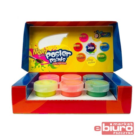FARBY PLAKATOWE COLORINO NEON 6 KOLORÓW 20ML