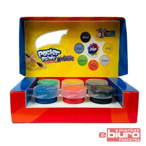 FARBY PLAKATOWE METALIC 6 KOLORÓW 20ML COLORINO