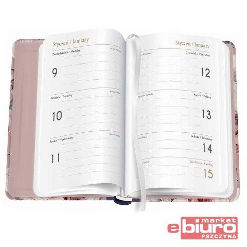 KALENDARZ KSIĄŻKOWY B6 192 METALLIC FLOWERS INTERD