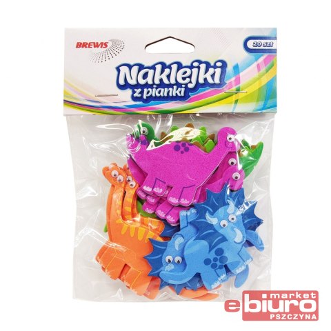 NAKLEJKI Z PIANKI PVC50 DINOZAURY BREWIS