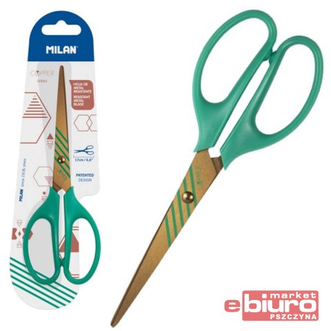 NOŻYCZKI COPPER 17CM ZIELONE MILAN