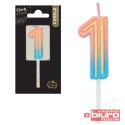 ŚWIECZKA CYFERKA B&C NEON 1 GODAN