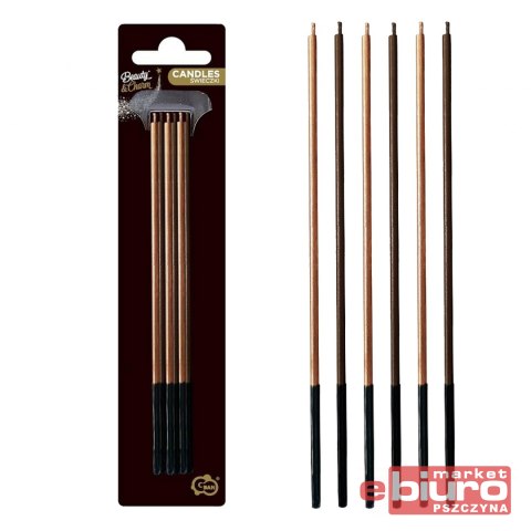ŚWIECZKI B&C METALICZNE MOKKA/MIEDZIAN 6 SZT GODAN