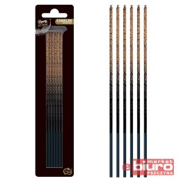 ŚWIECZKI B&C OMBRE MIEDZIANY BROKAT 6 SZT GODAN