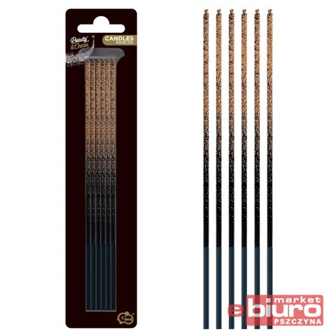 ŚWIECZKI B&C OMBRE MIEDZIANY BROKAT 6 SZT GODAN
