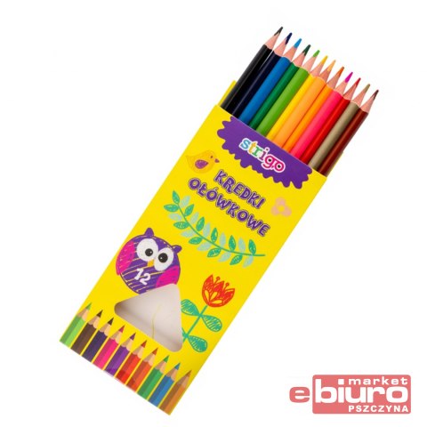 TRÓJKĄTNE KREDKI OŁÓWKOWE 12 SZT. SSC001 STRIGO